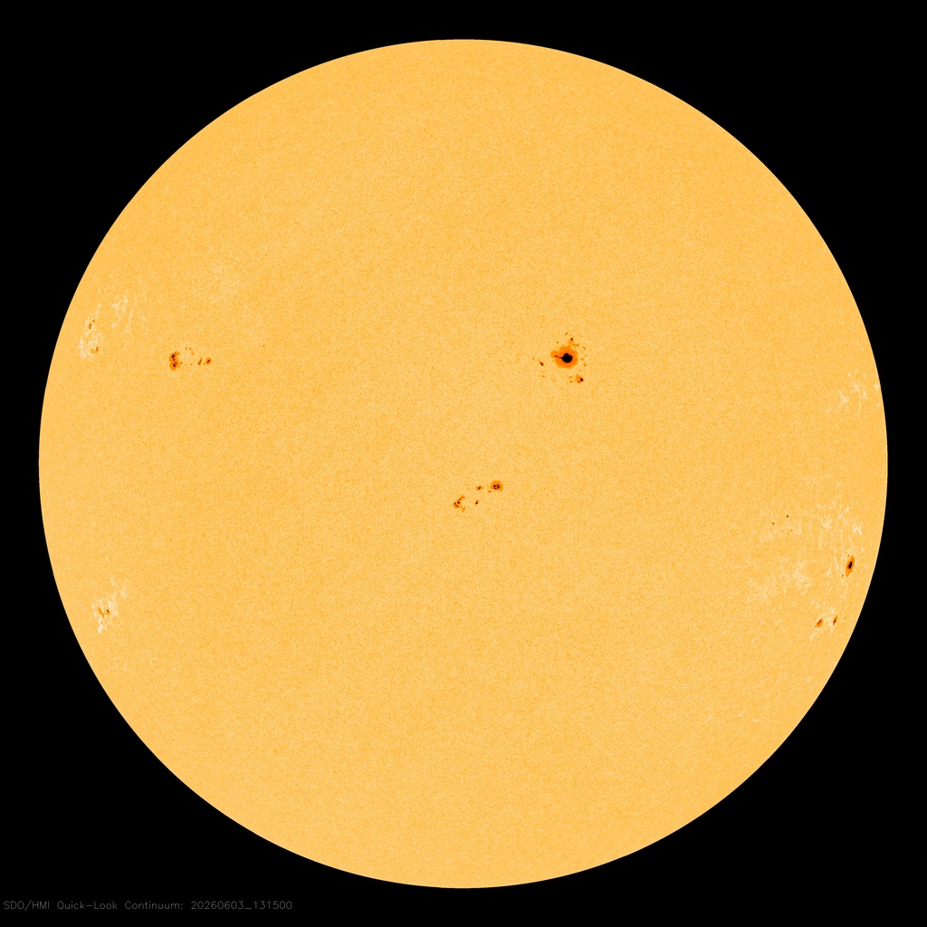 Credit NASA SDO. Solar HMI Intensitygram - Flattened.